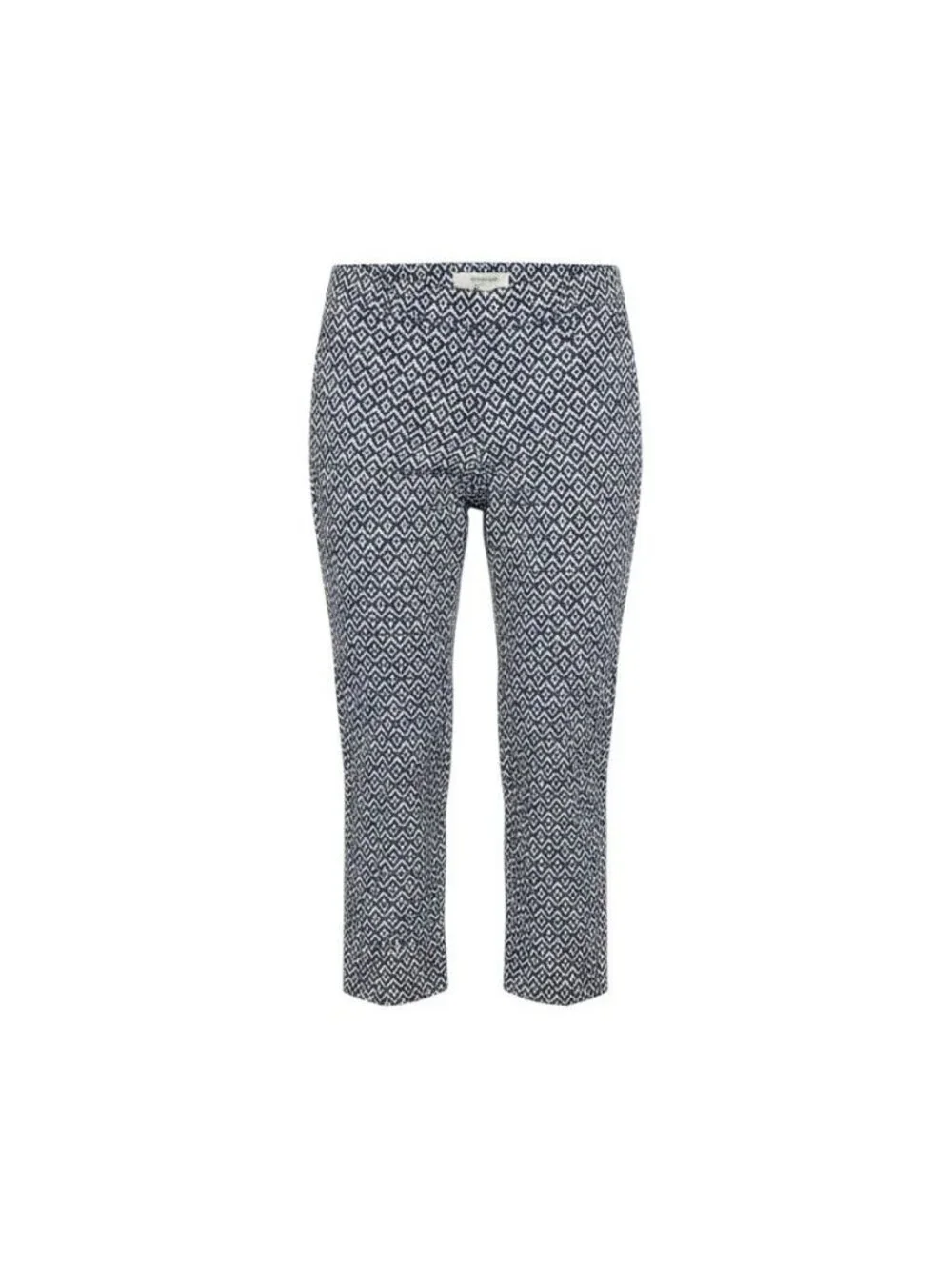 Kenar Womens Navy & White Geometric Print Cropped Pants Size 8